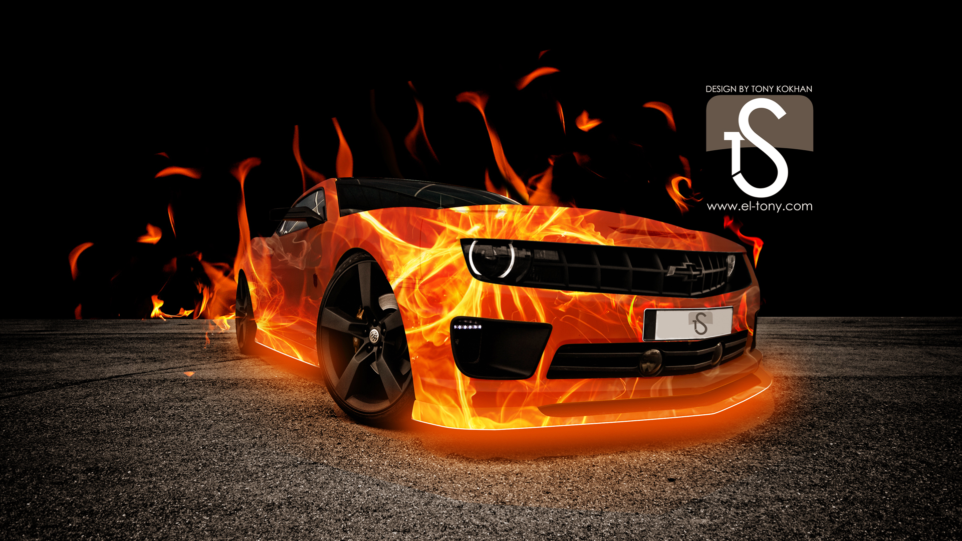 Fire Car Abstract Wallpapers-1080p